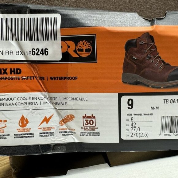 Timberland Pro Mens Comp Toe Helix HD Work Boot Brown Size 9 M